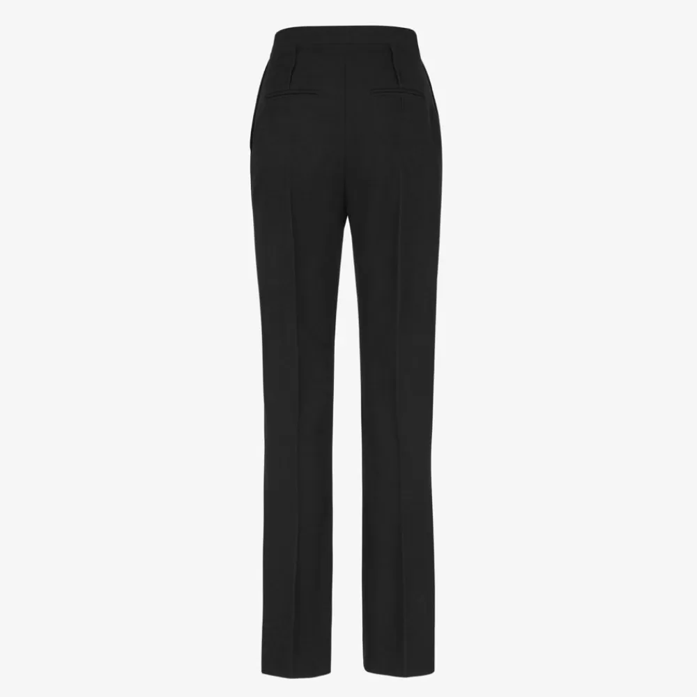 Pantaloni E Shorts>Fendi Pantalone In Lana Grain De Poudre Nera