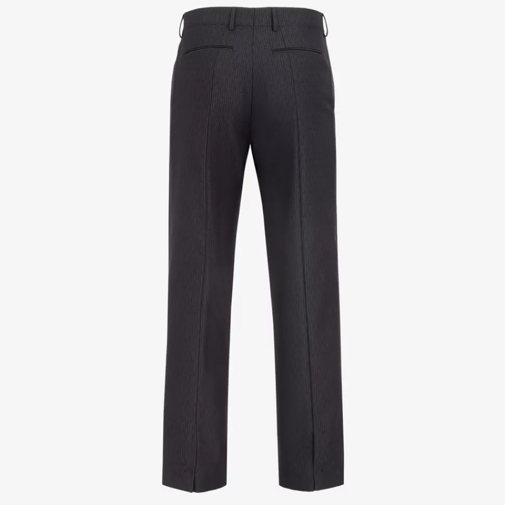 Denim E Pantaloni>Fendi Pantalone In Lana Nera