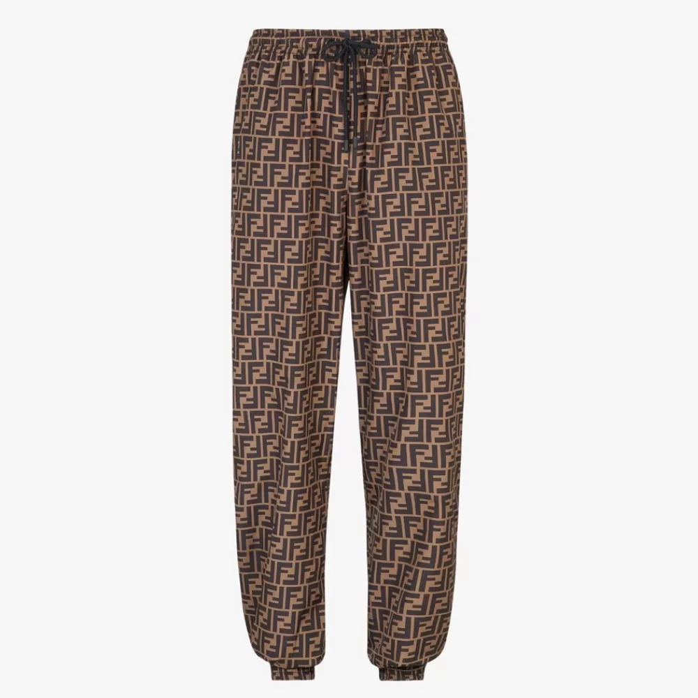 Activewear>Fendi Pantalone In Nylon Marrone