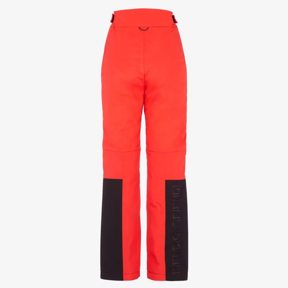 Skiwear>Fendi Pantalone In Nylon Rosso