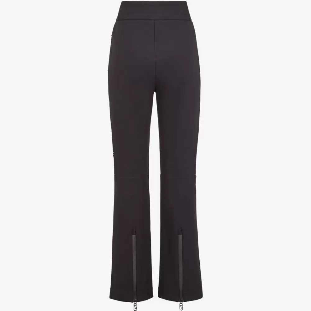 Skiwear>Fendi Pantalone In Nylon Stampato Bianco E Nero