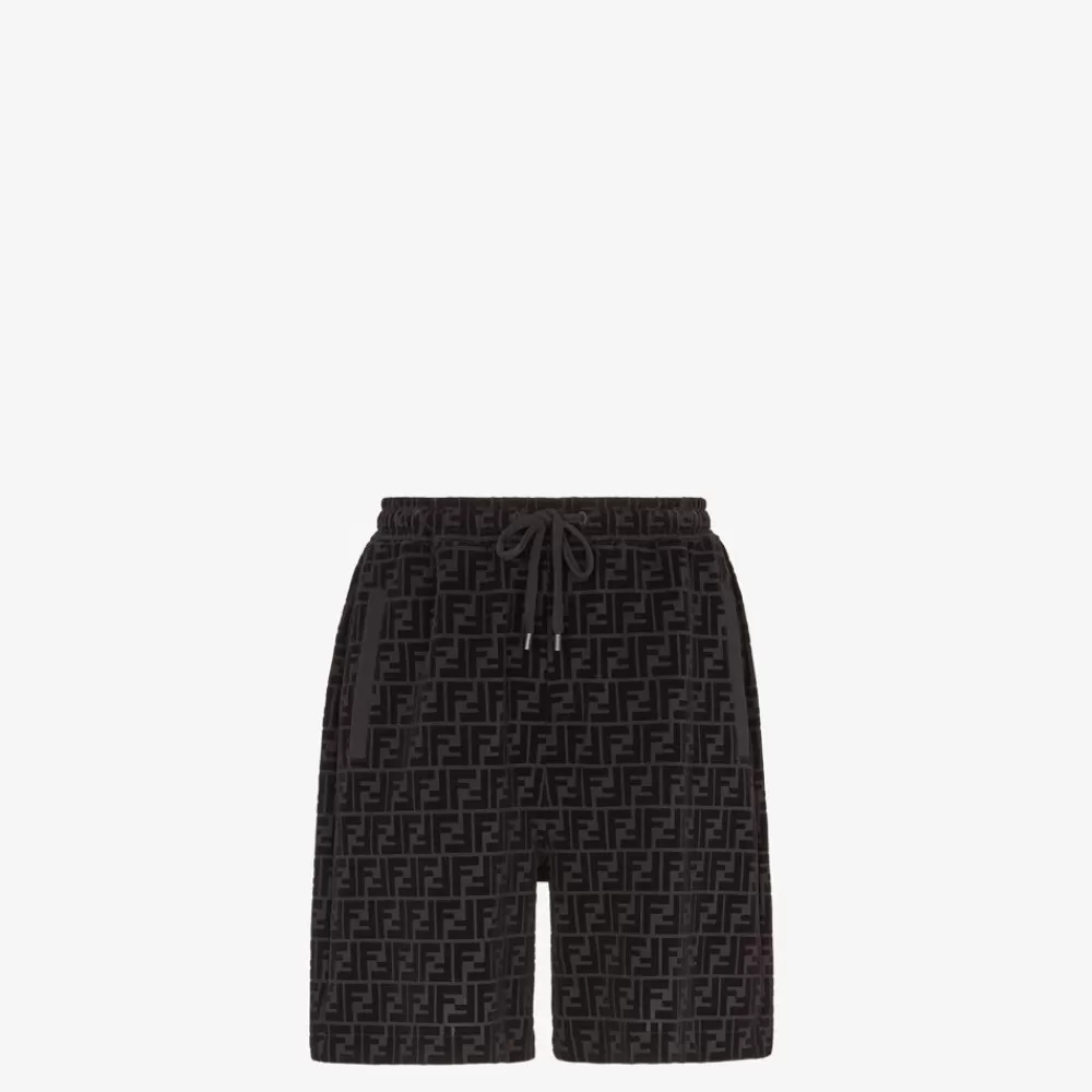 Denim E Pantaloni>Fendi Pantalone In Piquet Nero