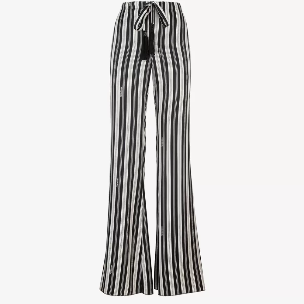 Pantaloni E Shorts>Fendi Pantalone In Seta Stampata