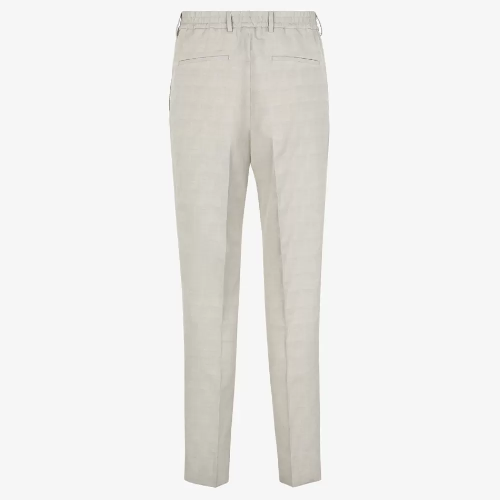 Denim E Pantaloni>Fendi Pantalone In Tessuto Jacquard Beige