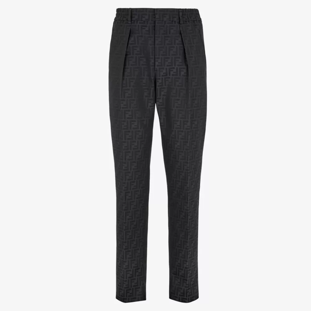 Denim E Pantaloni>Fendi Pantalone In Tessuto Nero