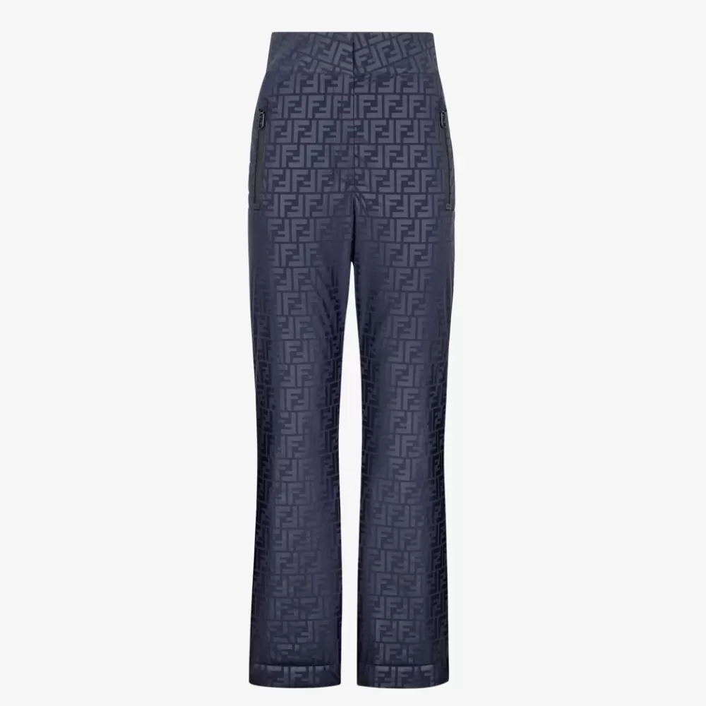 Skiwear>Fendi Pantalone In Tessuto Tecnico Ff Blu