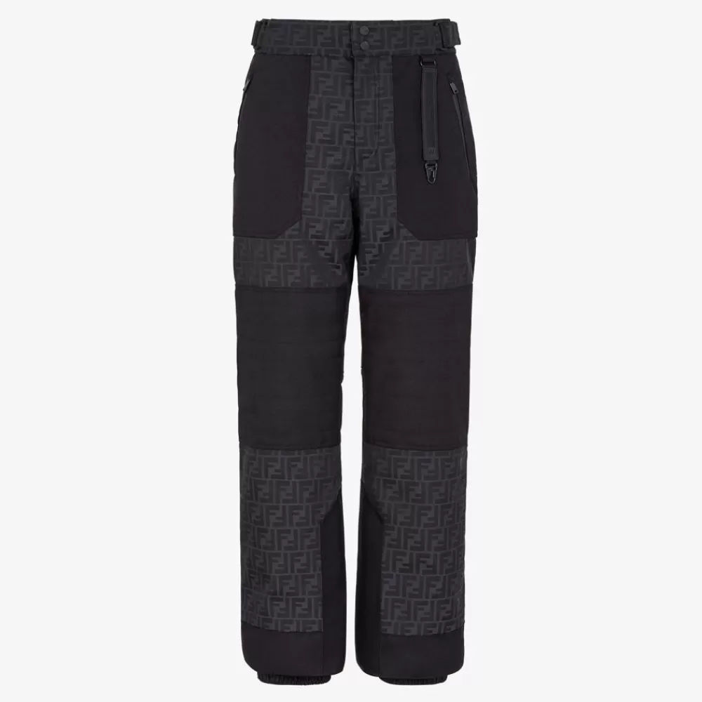 Skiwear>Fendi Pantalone In Tessuto Tecnico Nero