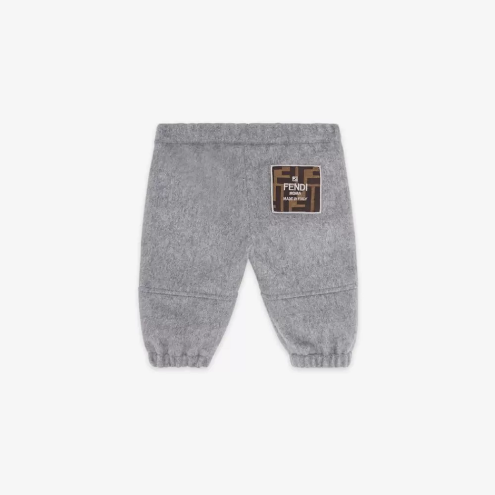 Bambino>Fendi Pantaloni Baby In Flanella Con Logo