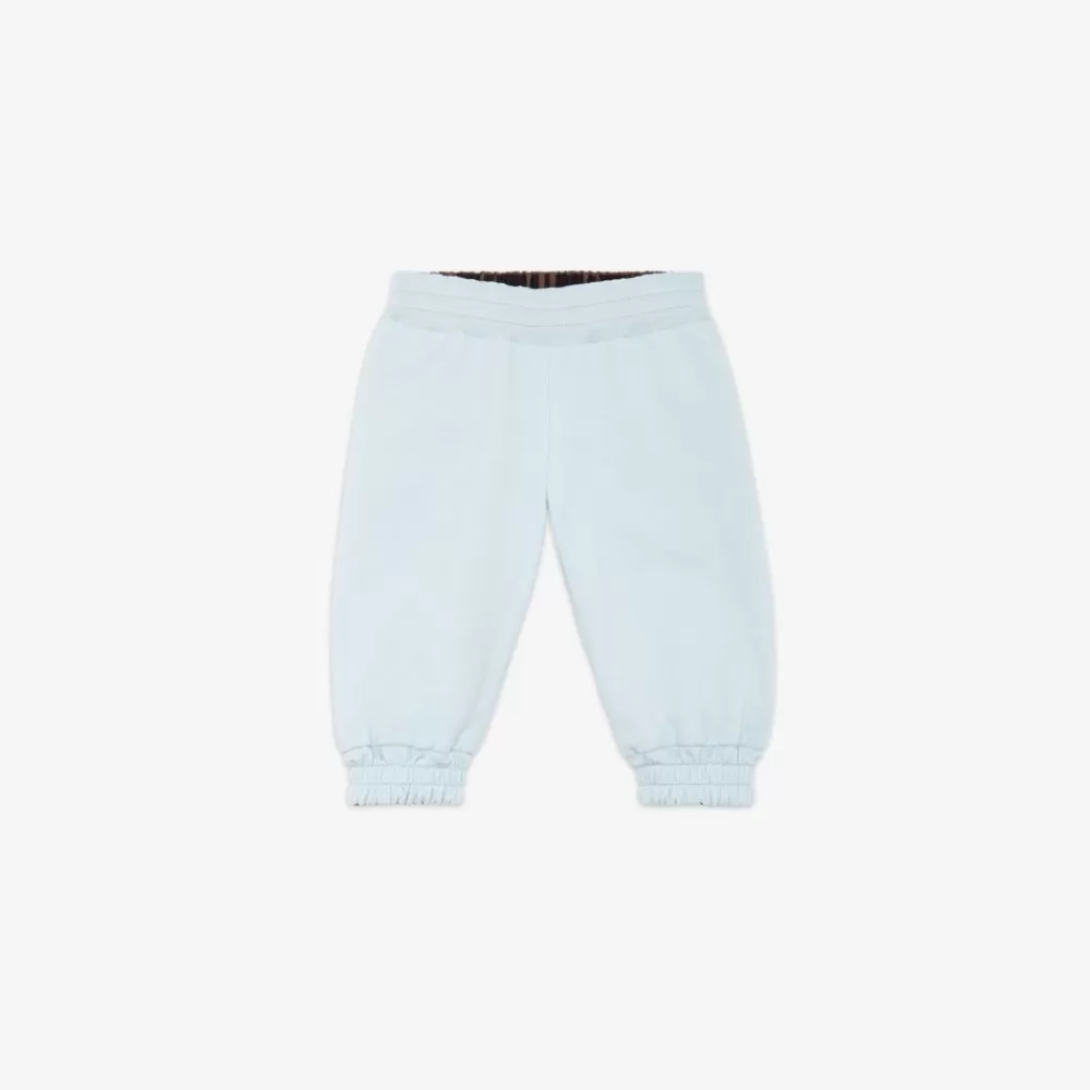Bambina>Fendi Pantaloni Double Face In Nylon Ff E Felpa Azzurra