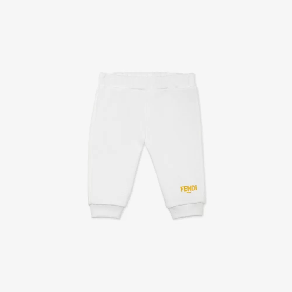 Bambina>Fendi Pantaloni Roma In Jersey Bianco