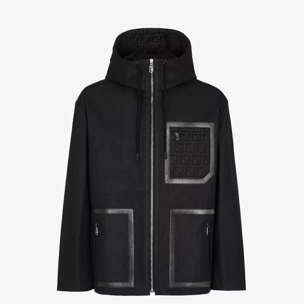 Cappotti E Capispalla>Fendi Parka In Tessuto Nero