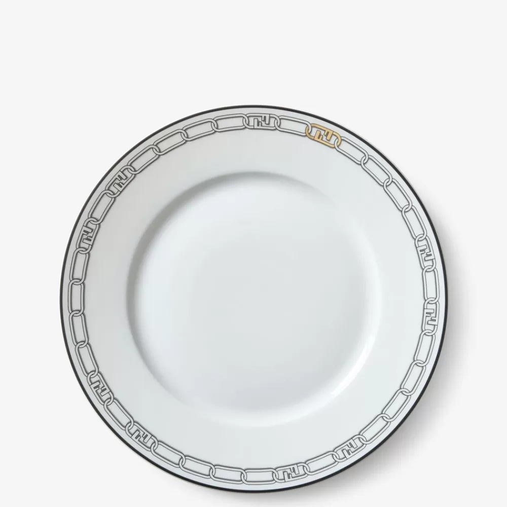 Accessori Per La Tavola>Fendi Piatti Piani In Porcellana Bianca