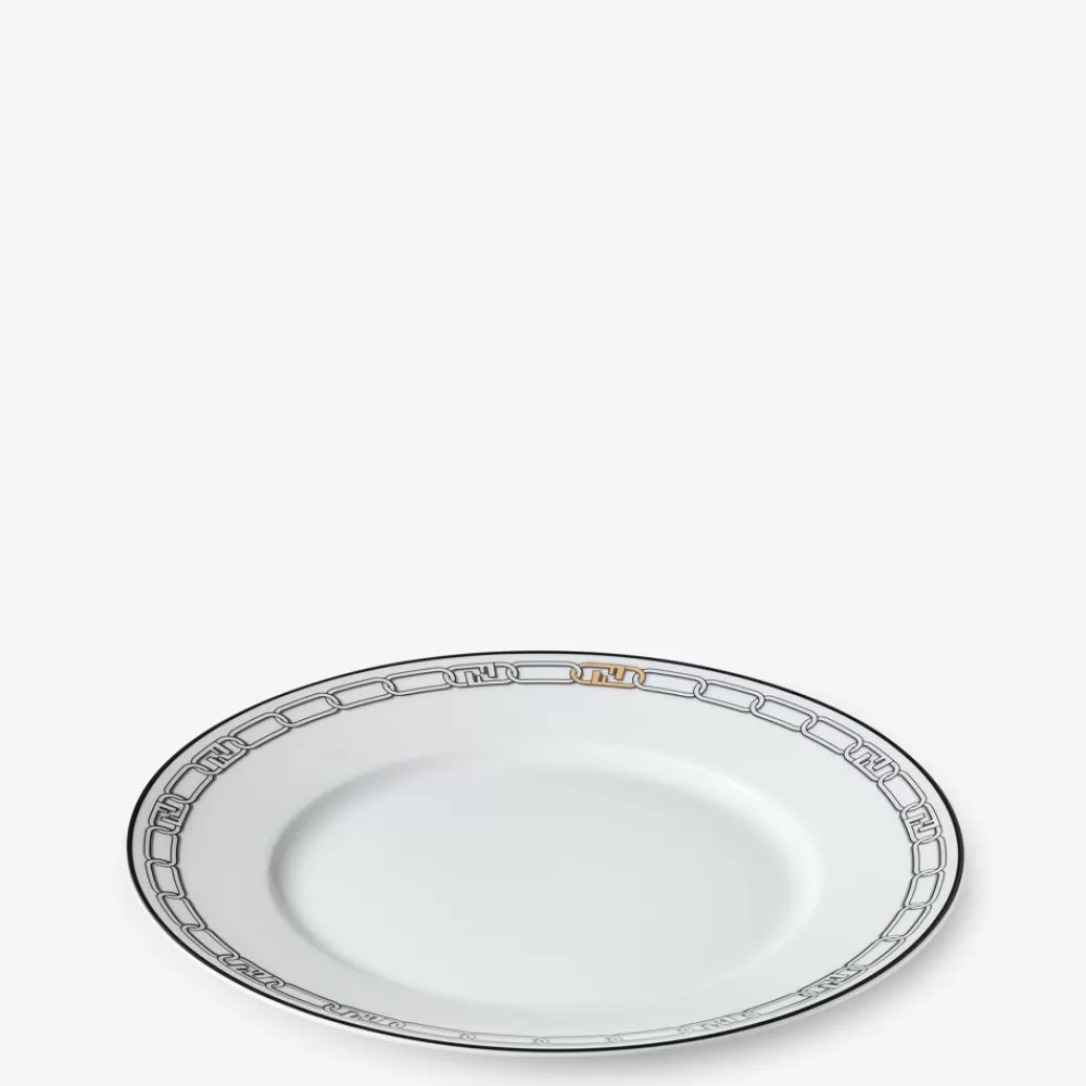 Accessori Per La Tavola>Fendi Piatti Piani In Porcellana Bianca