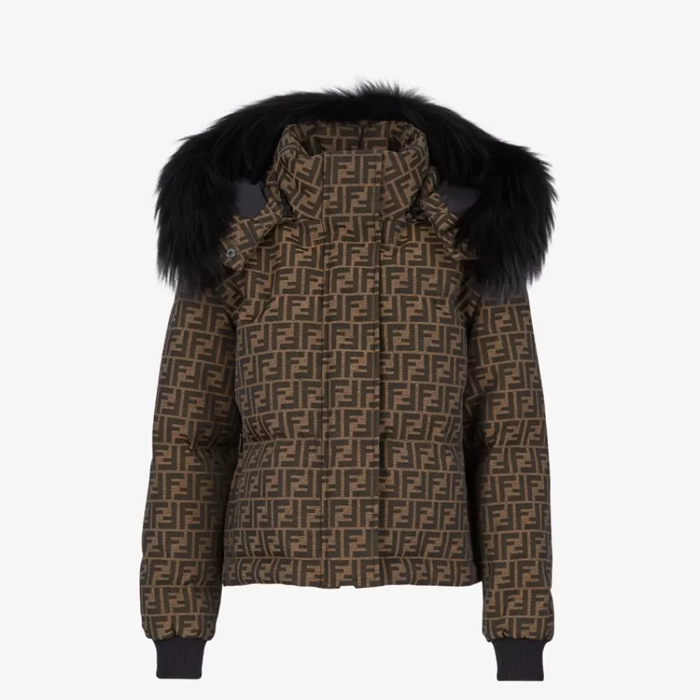 Activewear>Fendi Piumino In Canvas Marrone