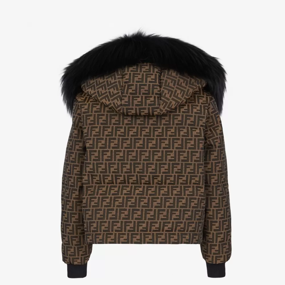 Activewear>Fendi Piumino In Canvas Marrone