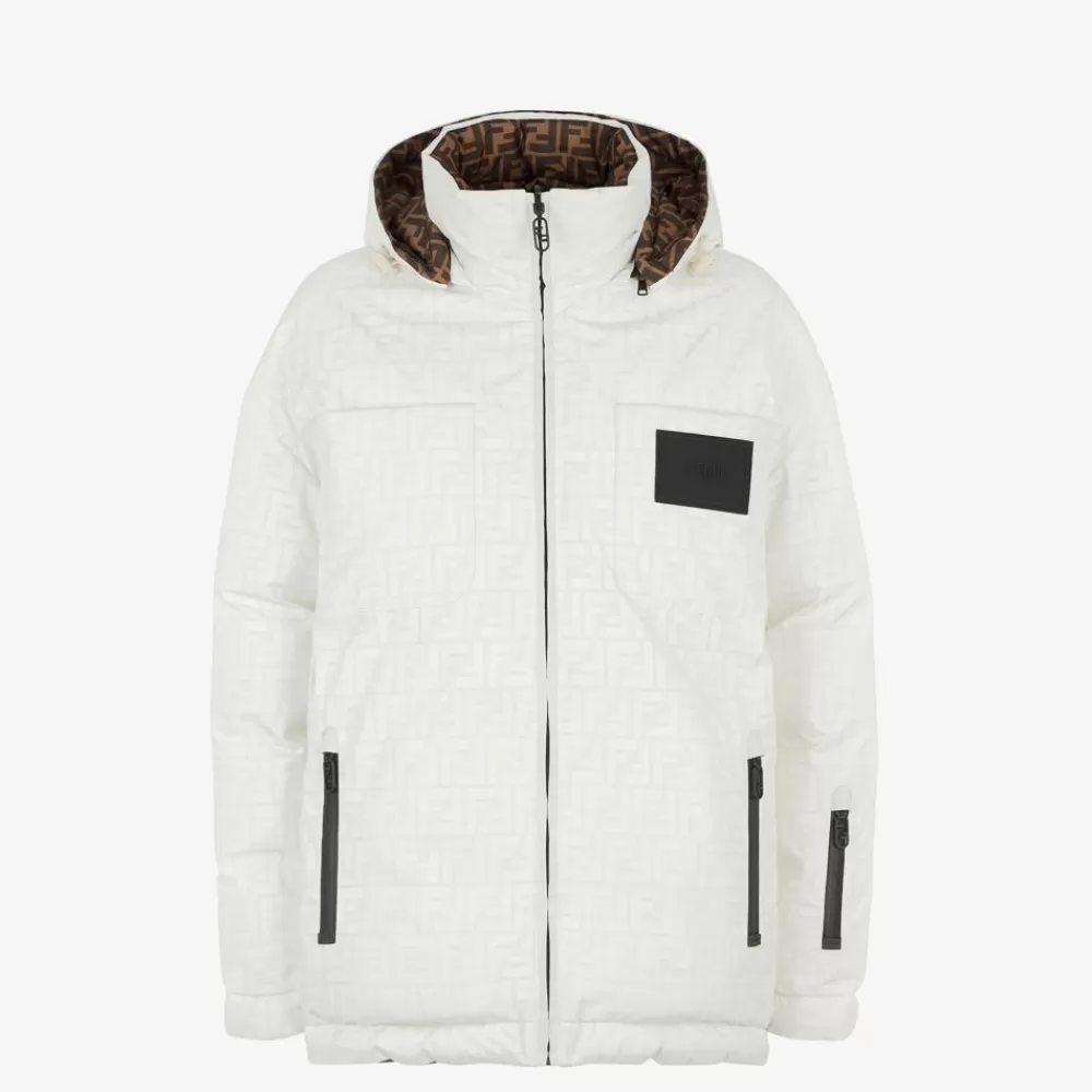 Skiwear>Fendi Piumino In Nylon Ff Bianco