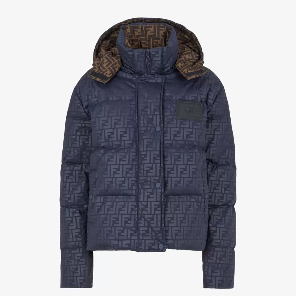 Activewear>Fendi Piumino In Tessuto Tecnico Ff Blu