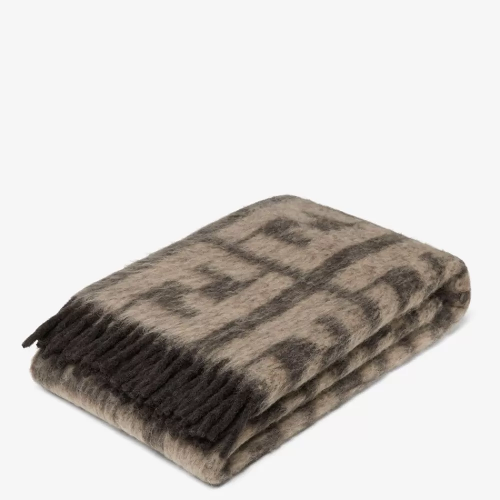 Sciarpe>Fendi Plaid In Alpaca E Lana Beige