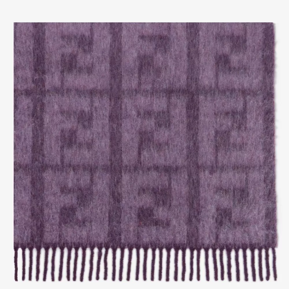 Sciarpe>Fendi Plaid In Alpaca E Lana Lilla