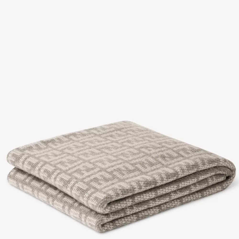 Accessori In Tessuto>Fendi Plaid In Cashmere Tortora