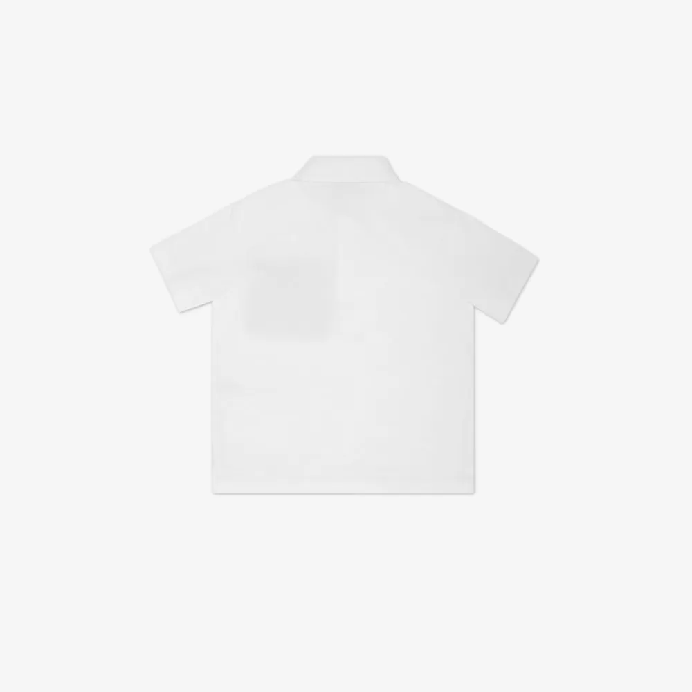 Abbigliamento>Fendi Polo Junior In Jersey Bianco Con Dettaglio Logo Ff