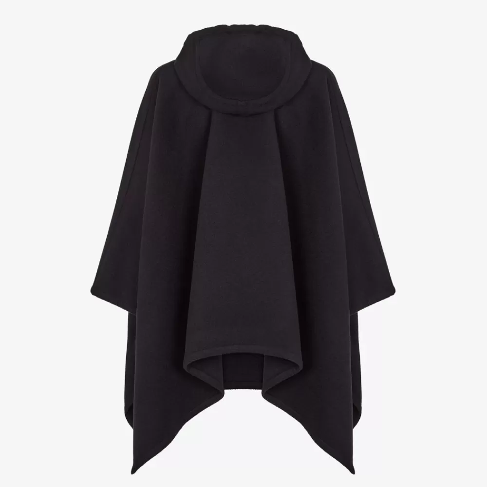 Sciarpe E Poncho>Fendi Poncho In Cashmere E Visone Nero