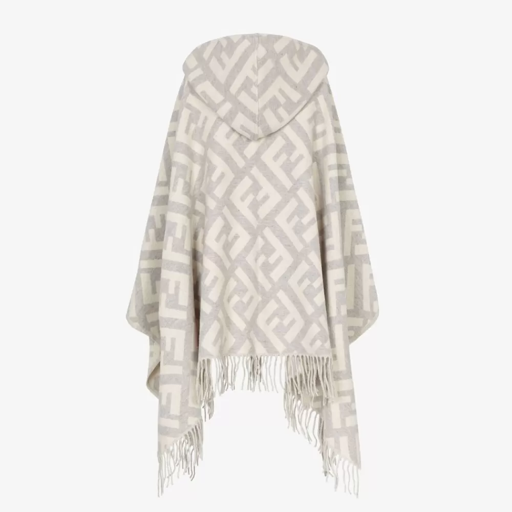 Sciarpe E Poncho>Fendi Poncho In Cashmere Grigio