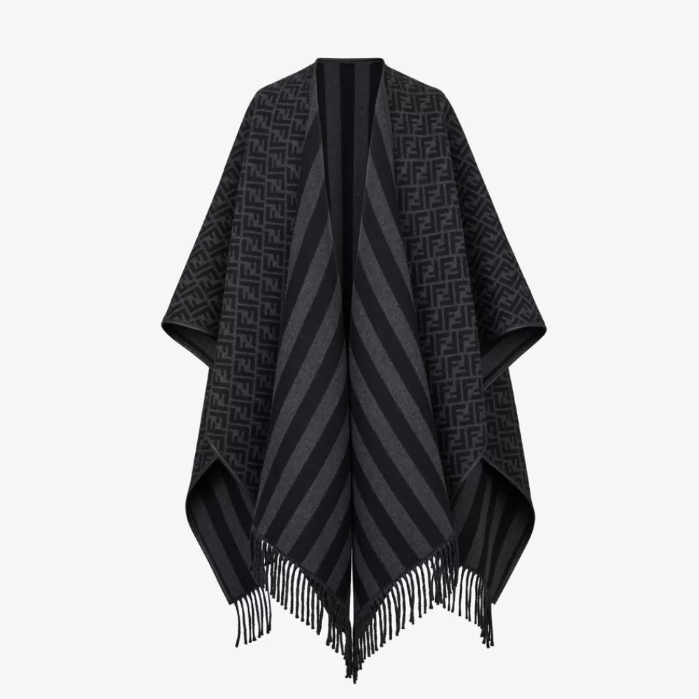 Sciarpe>Fendi Poncho In Cashmere Nero