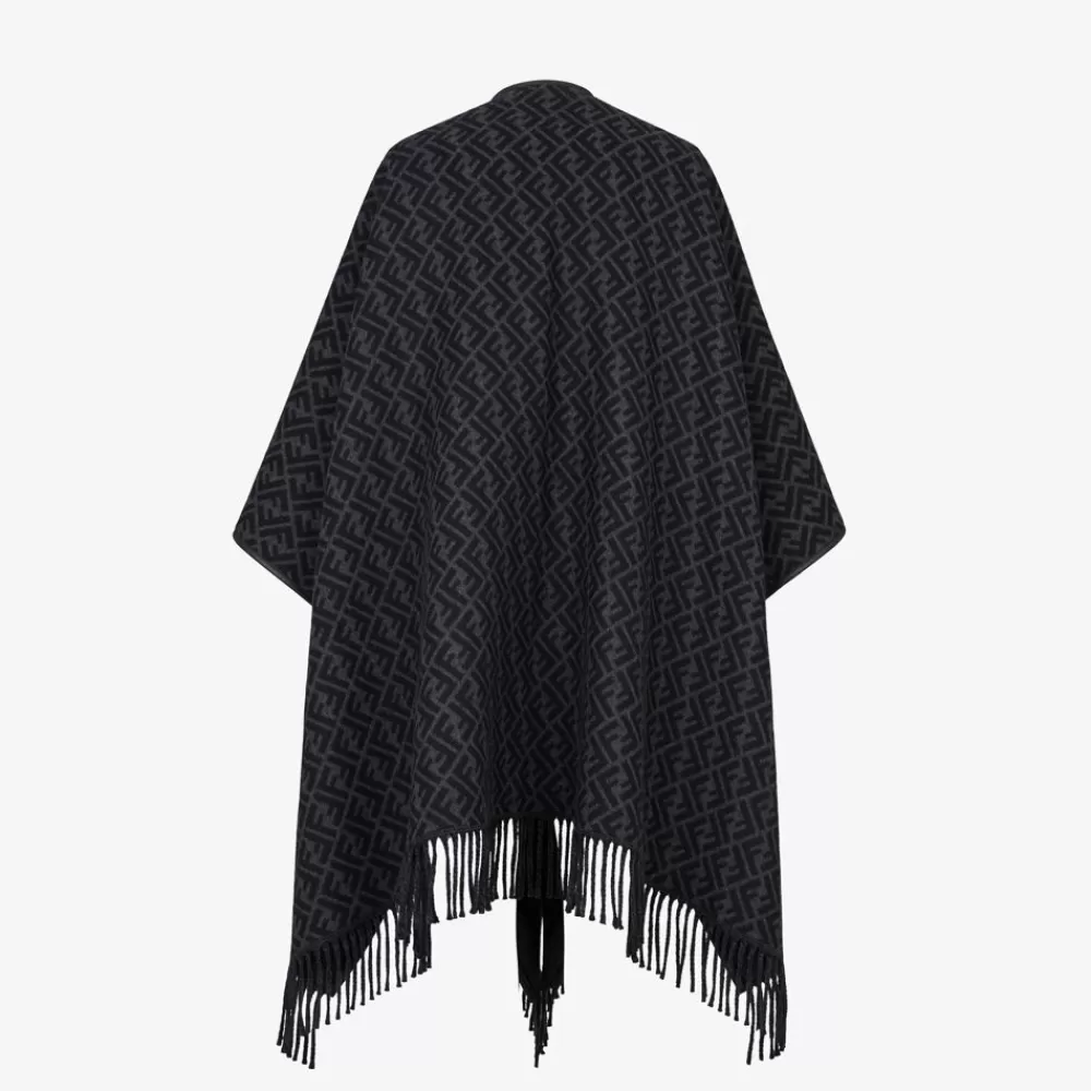 Sciarpe>Fendi Poncho In Cashmere Nero