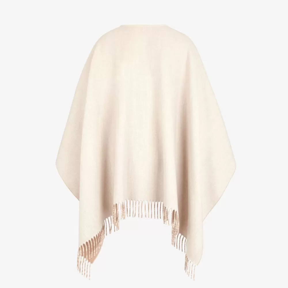 Sciarpe E Poncho>Fendi Poncho In Lana E Cashmere Beige