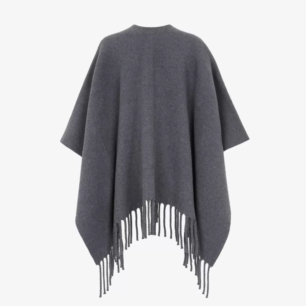 Sciarpe E Poncho>Fendi Poncho In Lana Grigio