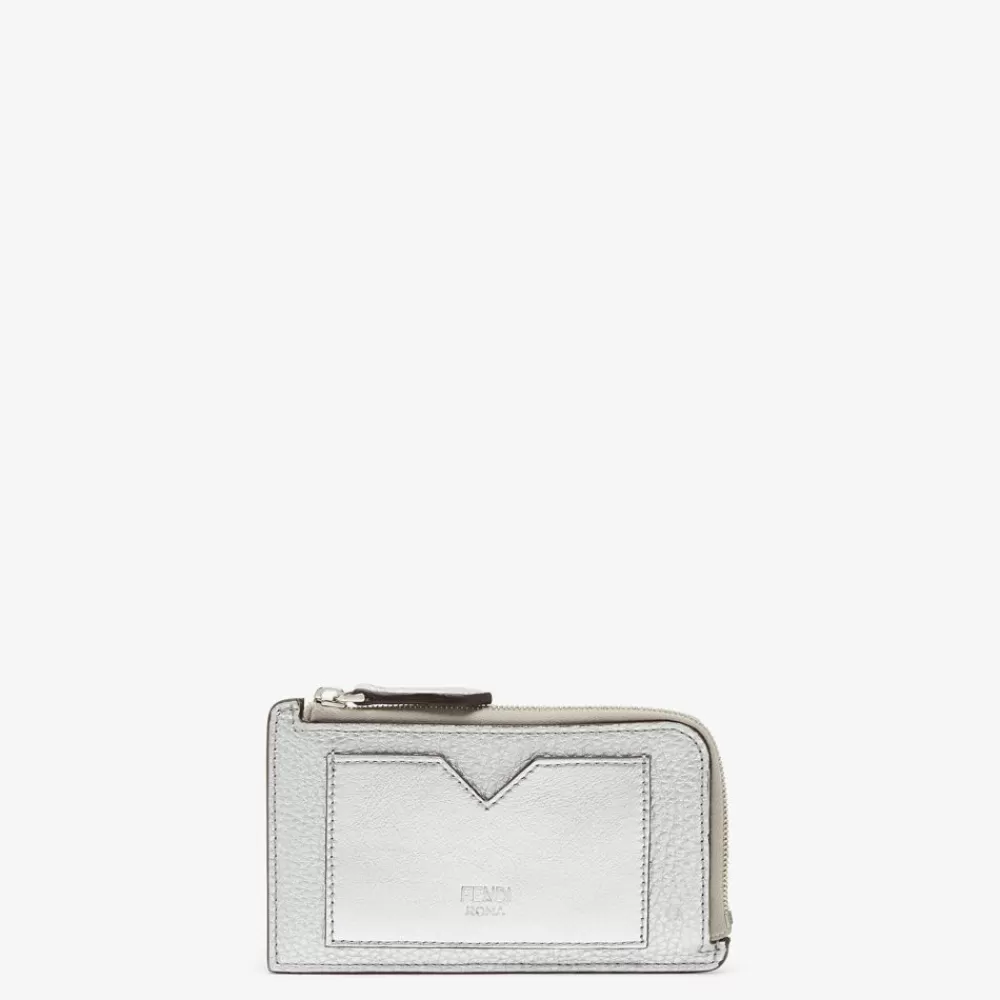 Portacarte E Piccoli Accessori>Fendi Porta Carte In Pelle Argento