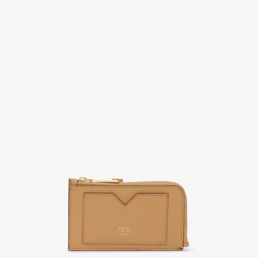 Portacarte E Piccoli Accessori>Fendi Porta Carte In Pelle Beige