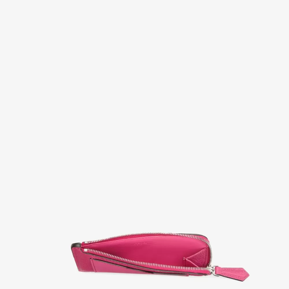 Portacarte E Piccoli Accessori>Fendi Porta Carte In Pelle Bicolore Fucsia E Rosa Scuro