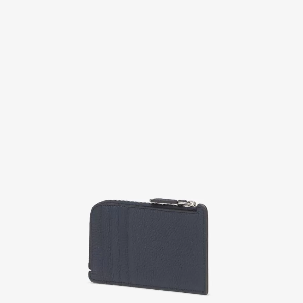 Portacarte E Piccoli Accessori>Fendi Porta Carte In Pelle Blu Notte