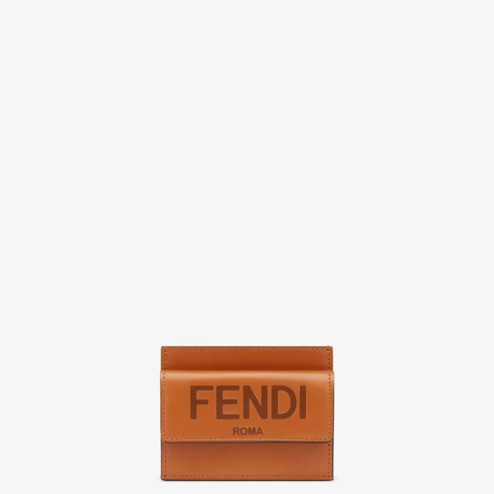 Portacarte E Piccoli Accessori>Fendi Porta Carte In Pelle Marrone