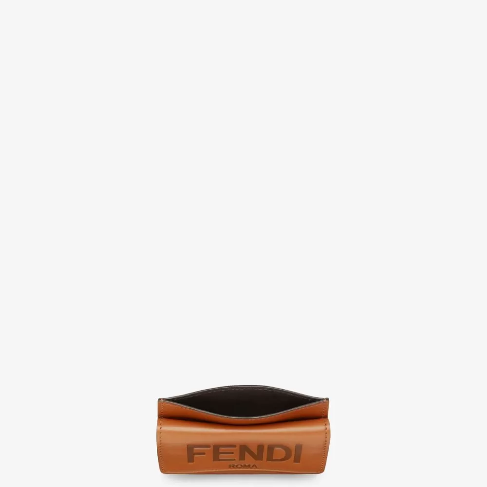Portacarte E Piccoli Accessori>Fendi Porta Carte In Pelle Marrone