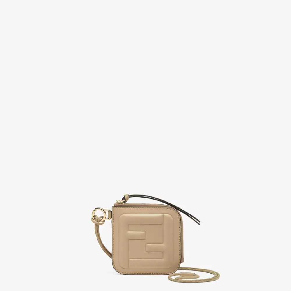 Portacarte E Piccoli Accessori>Fendi Porta Carte In Pelle Tortora