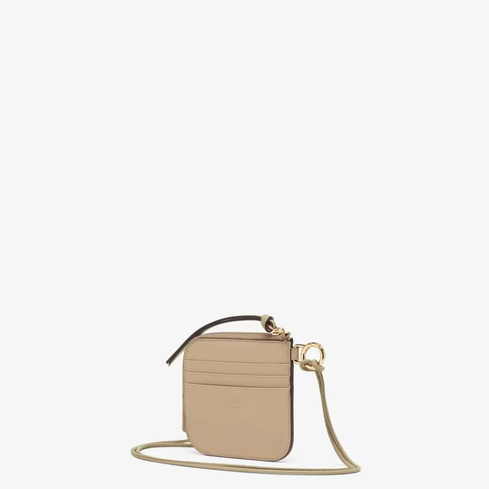 Portacarte E Piccoli Accessori>Fendi Porta Carte In Pelle Tortora