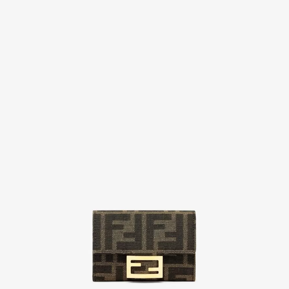 Portacarte E Piccoli Accessori>Fendi Porta Carte In Tessuto Marrone