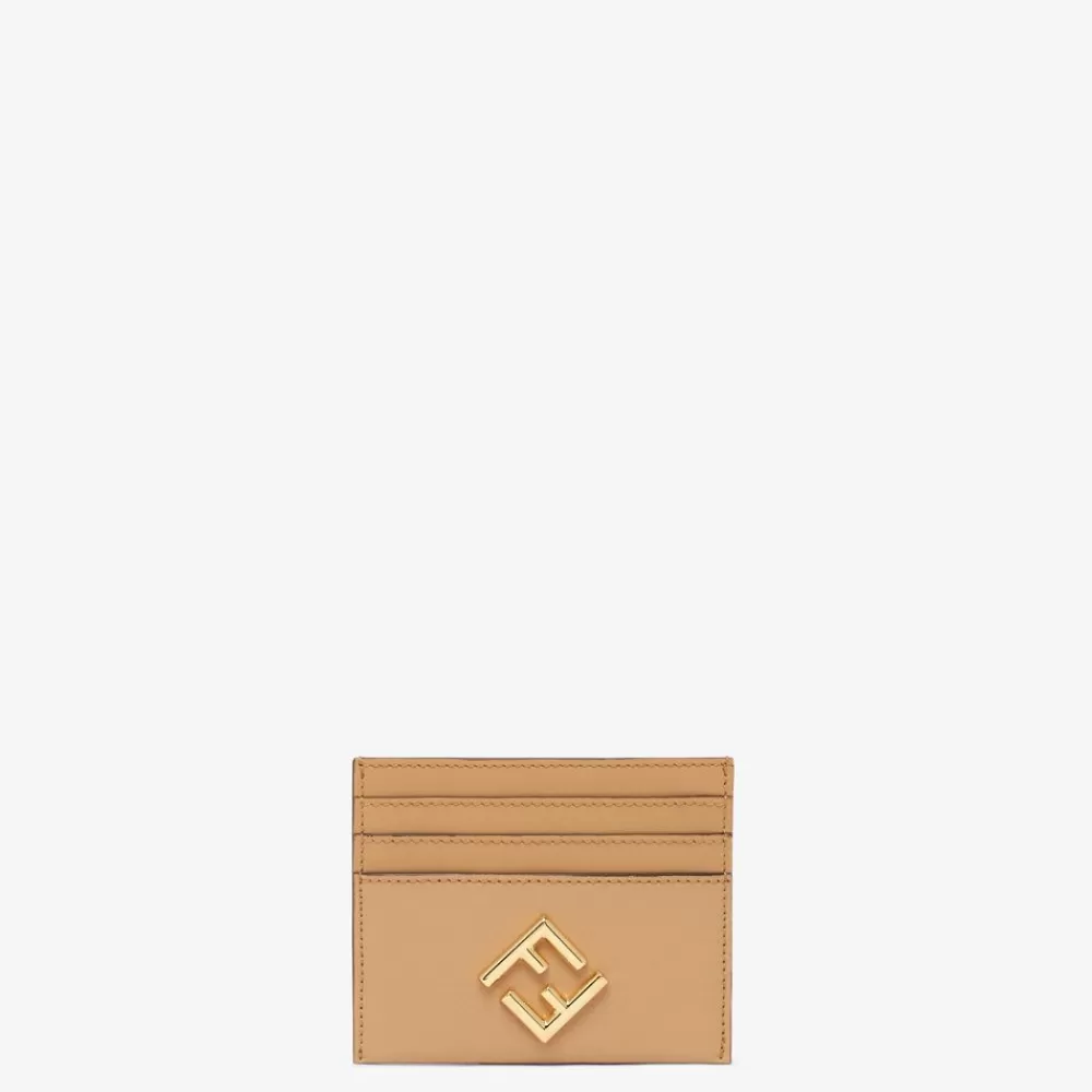 Portacarte E Piccoli Accessori>Fendi Porta Carte Piatto In Pelle Beige