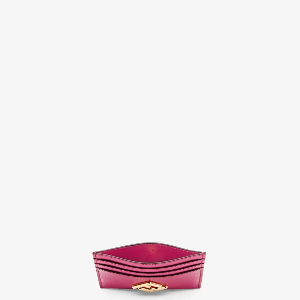 Portacarte E Piccoli Accessori>Fendi Porta Carte Piatto In Pelle Bicolore Fucsia E Rosa Scuro