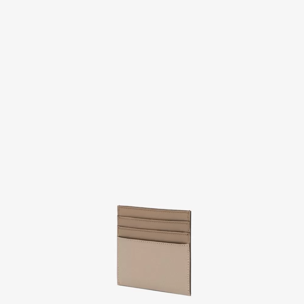 Portacarte E Piccoli Accessori>Fendi Porta Carte Piatto In Pelle Bicolore Grigia E Tortora