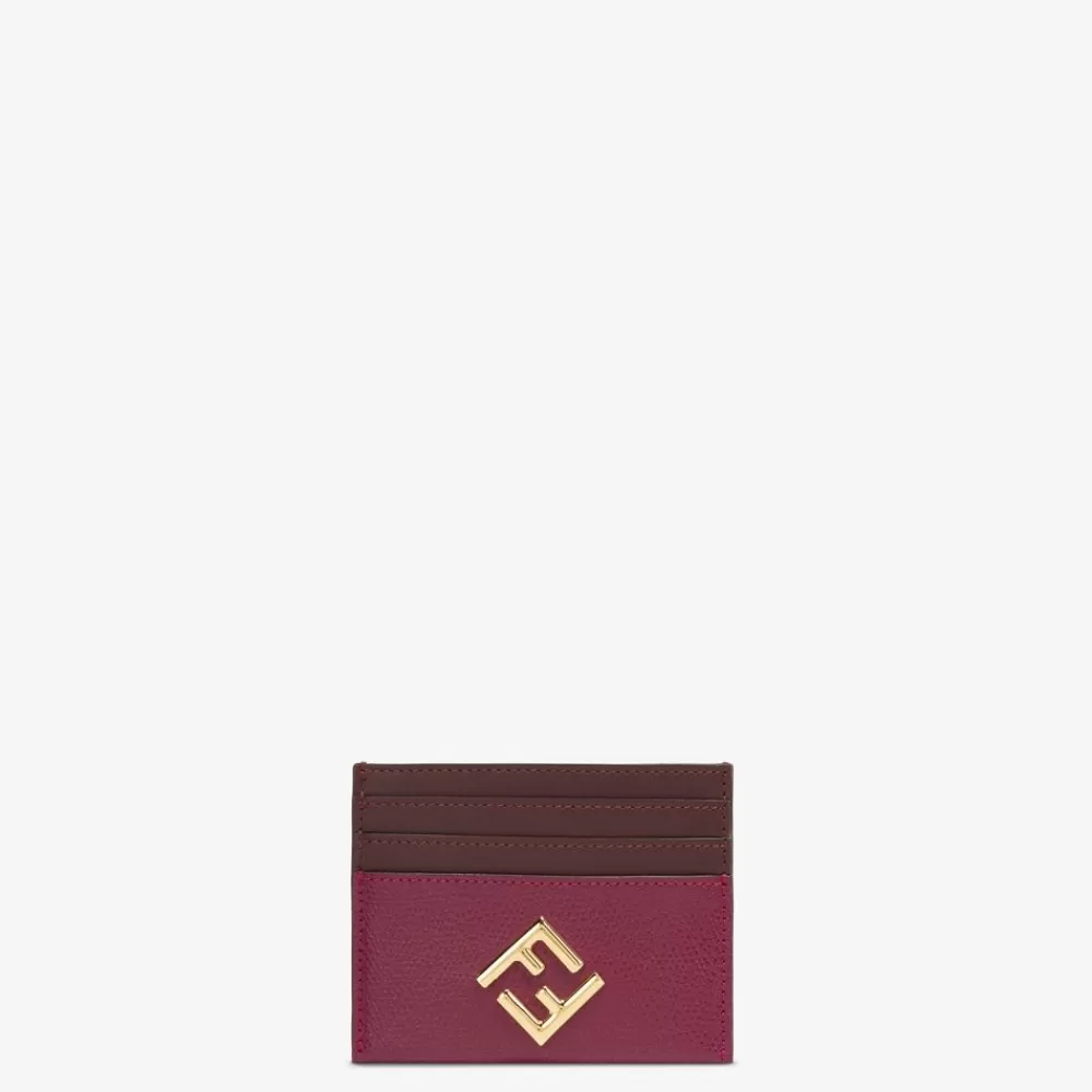 Portacarte E Piccoli Accessori>Fendi Porta Carte Piatto In Pelle Bordeaux