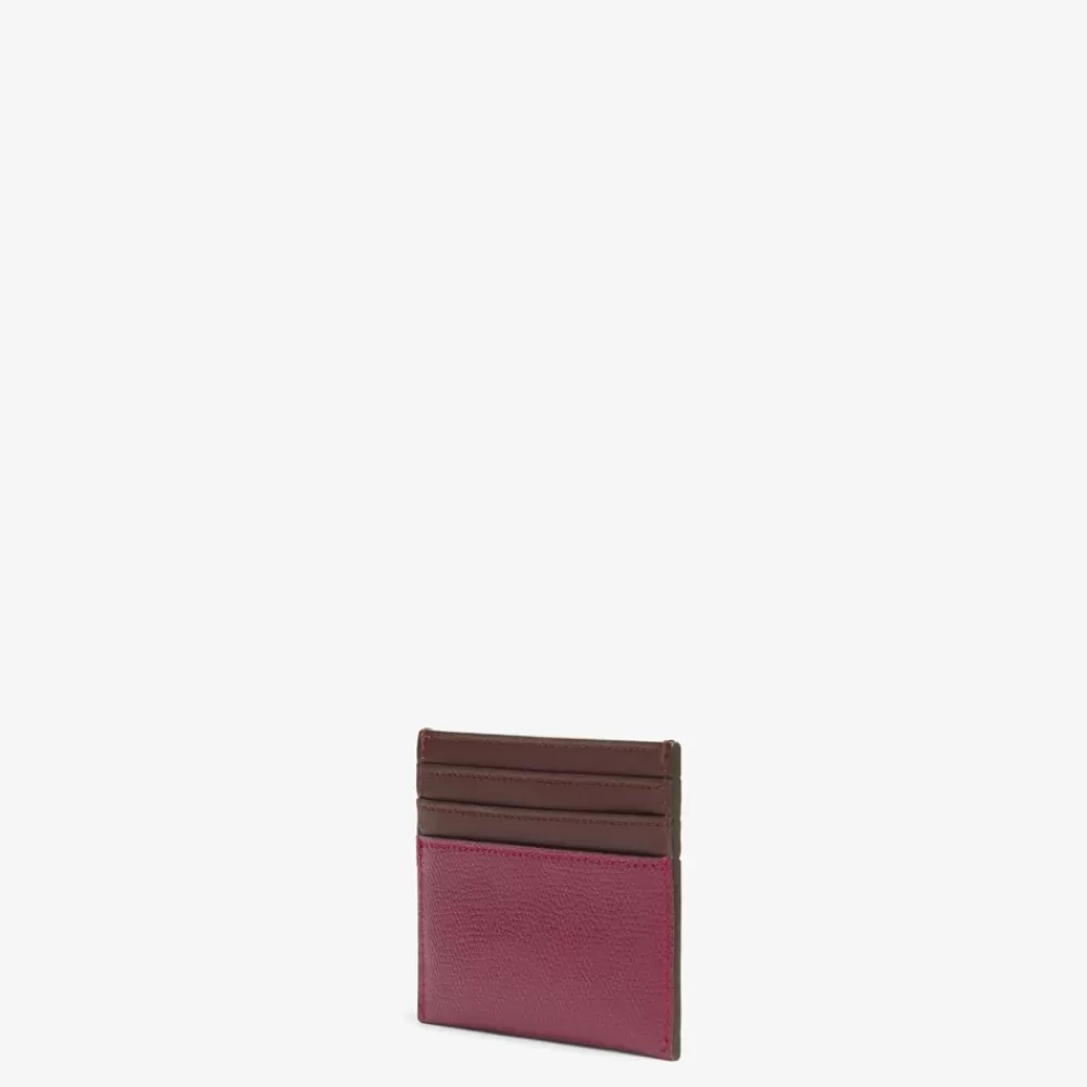 Portacarte E Piccoli Accessori>Fendi Porta Carte Piatto In Pelle Bordeaux