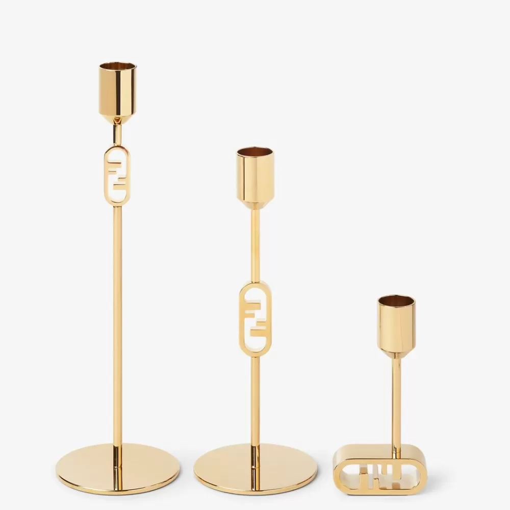 Accessori Per La Casa>Fendi Portacandele In Metallo Color Oro