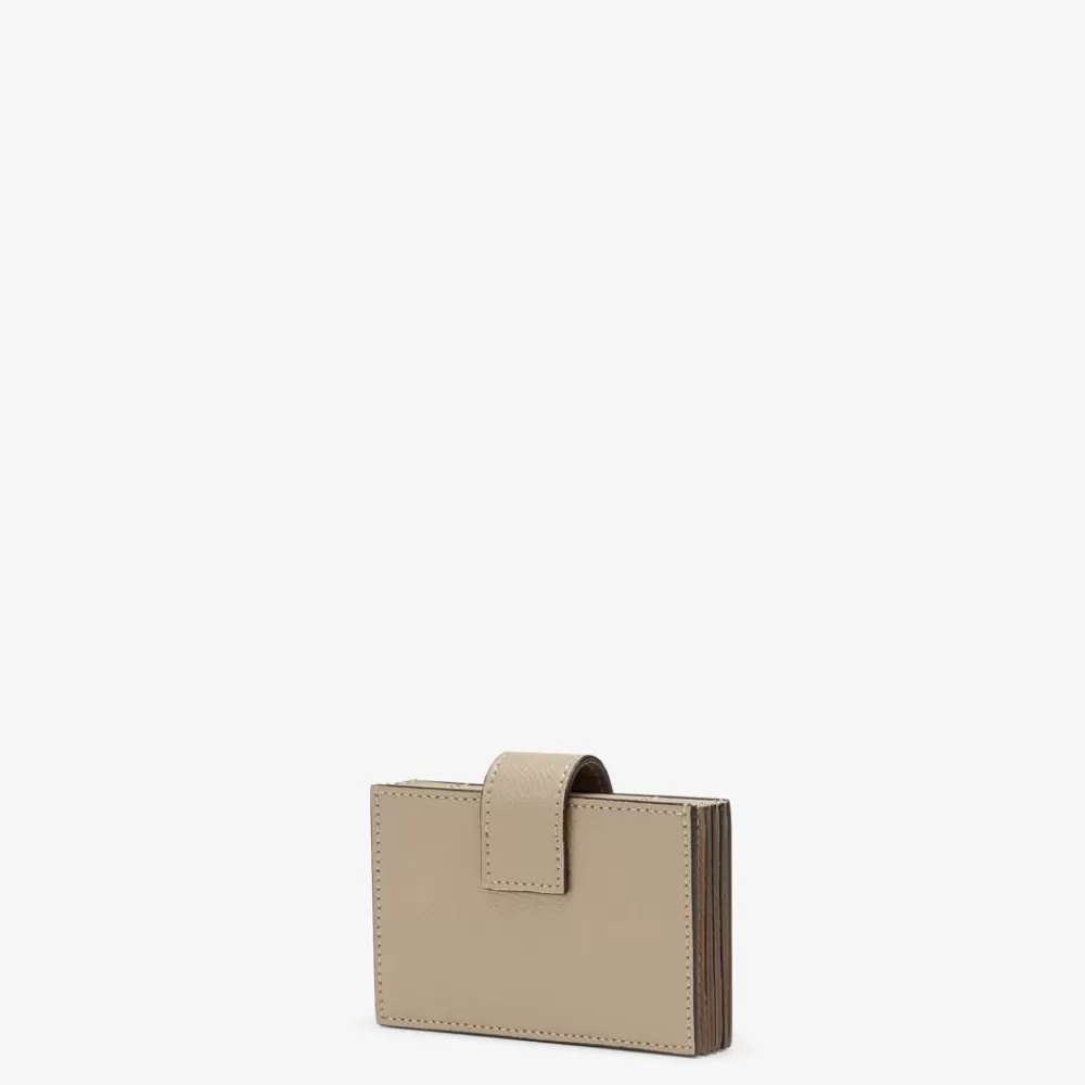 Portacarte E Piccoli Accessori>Fendi Portacarte A Soffietto In Pelle Beige