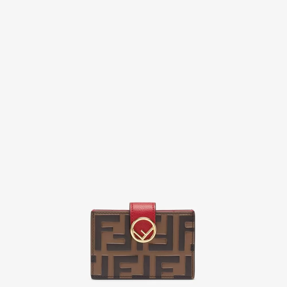 Portacarte E Piccoli Accessori>Fendi Portacarte A Soffietto In Pelle Rossa
