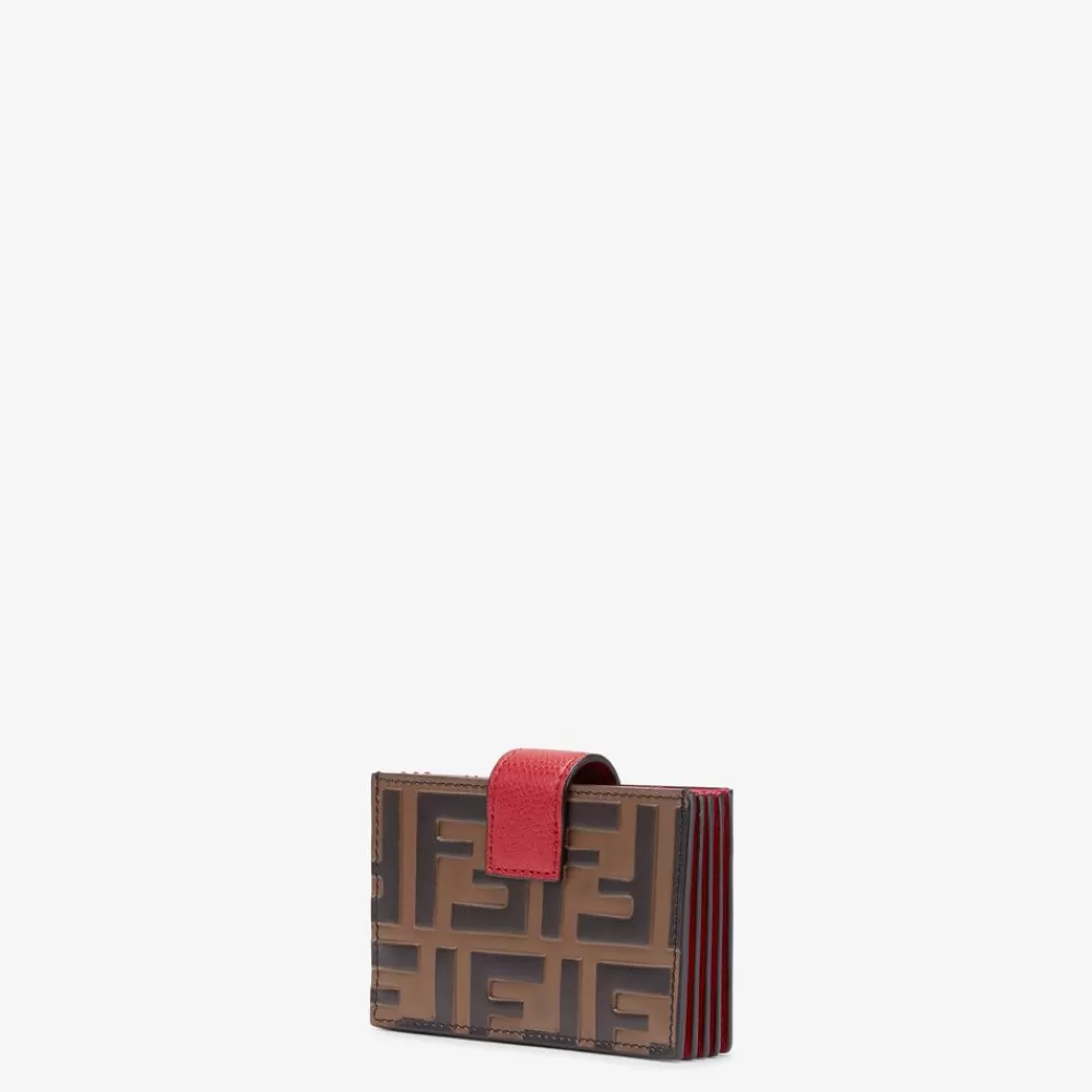 Portacarte E Piccoli Accessori>Fendi Portacarte A Soffietto In Pelle Rossa
