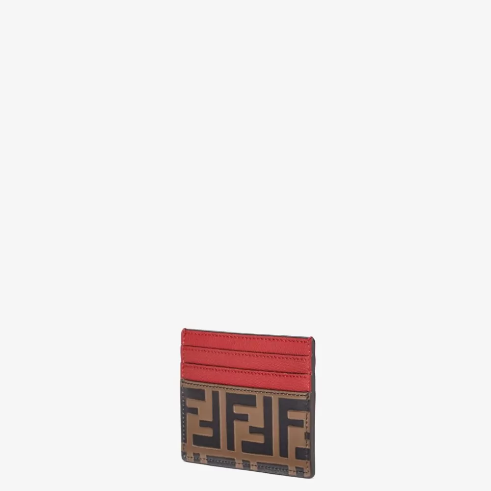 Portacarte E Piccoli Accessori>Fendi Portacarte Piatto In Pelle Rossa